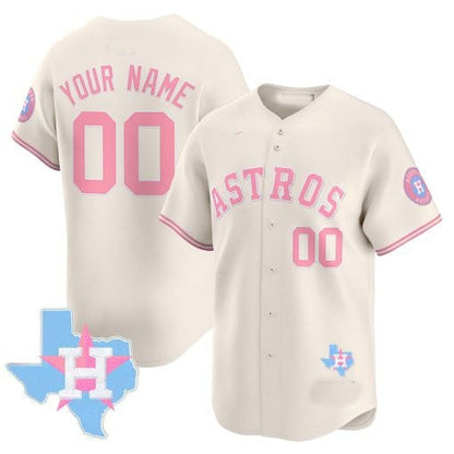 Custom H.Astros Bubblegum Blue Vapor Premier Limited Baseball Jerseys