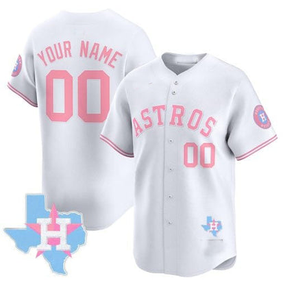 Custom H.Astros Bubblegum Blue Vapor Premier Limited Baseball Jerseys