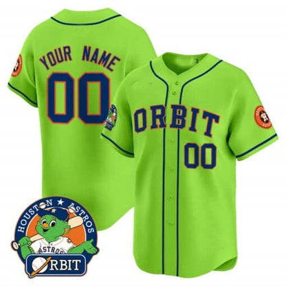 Custom H.Astros Orbit Patch Vapor Premier Limited Stitched Baseball Jerseys