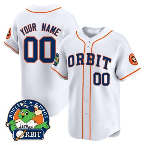 Custom H.Astros Orbit Patch Vapor Premier Limited Stitched Baseball Jerseys