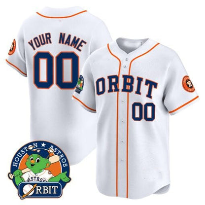 Custom H.Astros Orbit Patch Vapor Premier Limited Stitched Baseball Jerseys