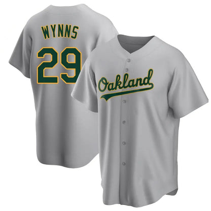 Athletics #29 Austin Wynns Player Gray Game Baseball Jerseys