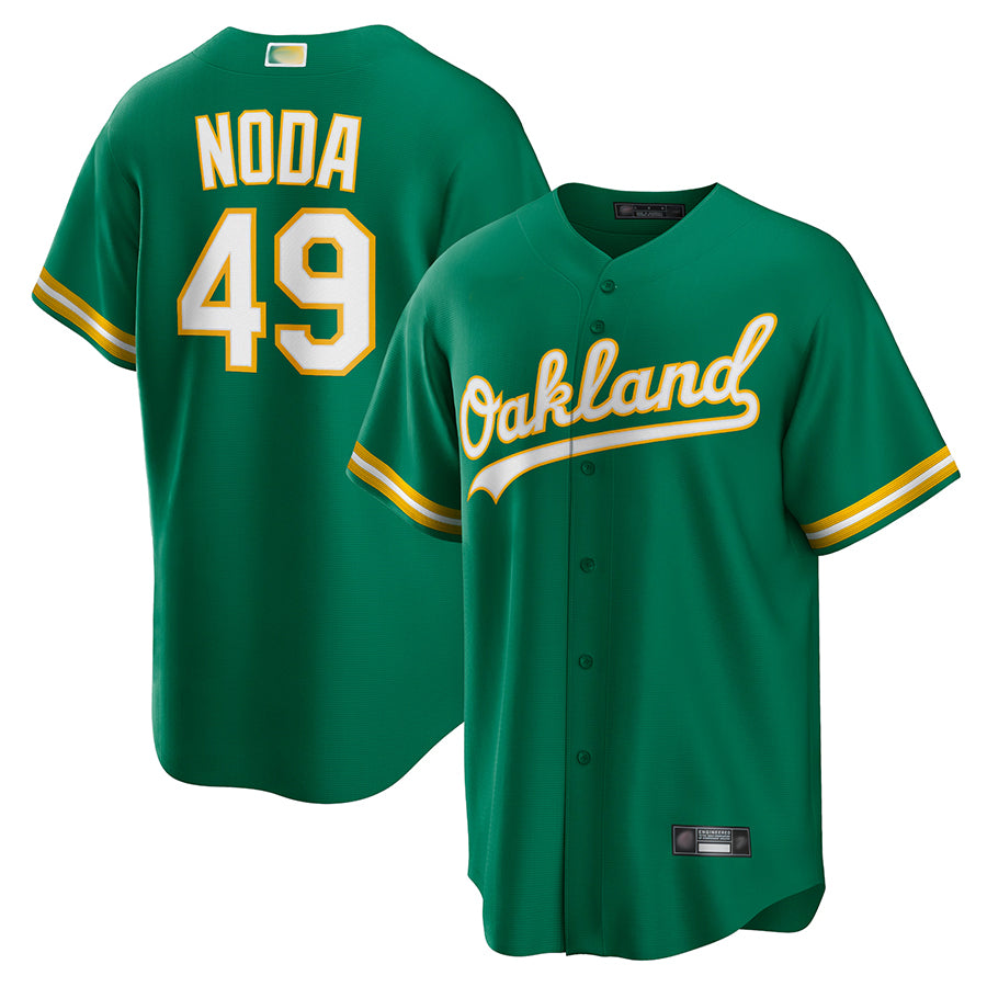 Athletics #49 Ryan Noda Player Kelly Green Replica Game Baseball Jerseys