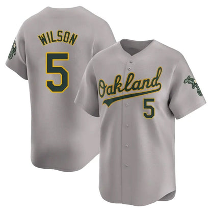 Athletics #5 Jacob Wilson Player Gray Limited Elite Baseball Jerseys