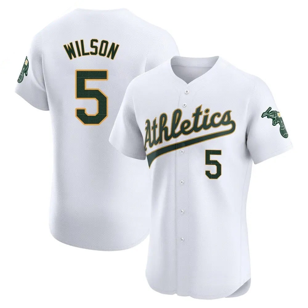 Athletics #5 Jacob Wilson Player White Limited Elite Baseball Jerseys