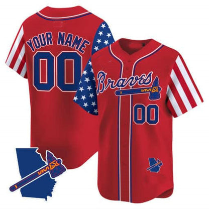 Custom A.Braves Independence Day Vapor Premier Limited V2 ¨CStitched Baseball Jerseys