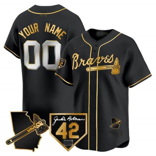 Custom A.Braves Robinson & Georgia Patch Vapor Premier Limited ¨CStitched Baseball Jerseys