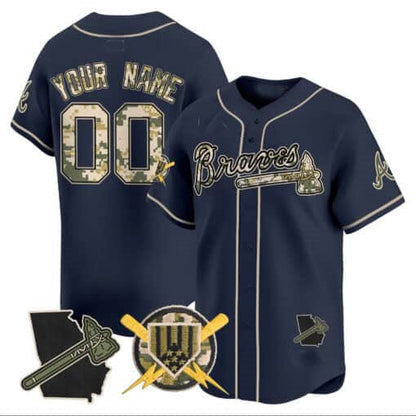 Custom A.Braves Armed Forces Day Vapor Premier Limited ¨C All Stitched Baseball Jerseys