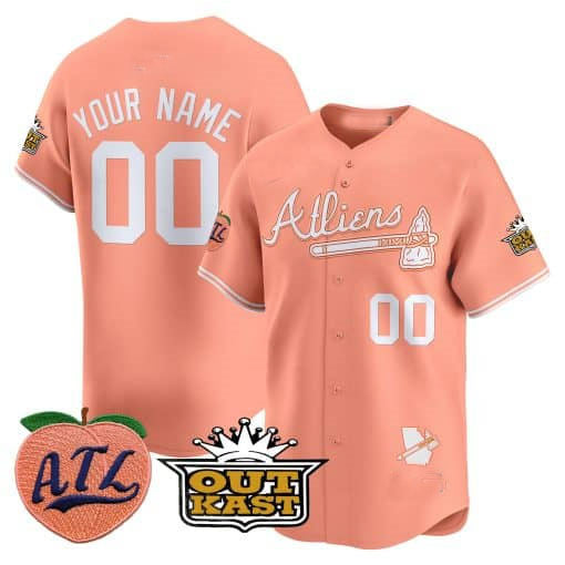 Custom A.Braves Atliens & Peach Vapor Premier Limited Jersey¨C Stitched Baseball Jersey