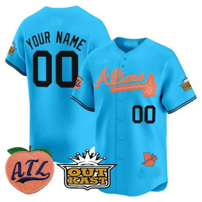Custom A.Braves Atliens & Peach Vapor Premier Limited Jersey¨C Stitched Baseball Jersey