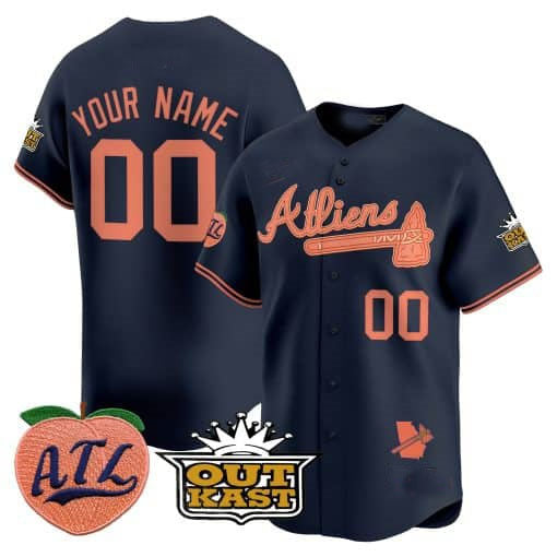 Custom A.Braves Atliens & Peach Vapor Premier Limited ¨C All Stitched Baseball Jerseys