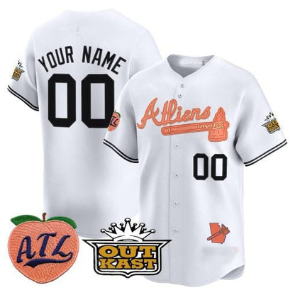 Custom A.Braves Atliens & Peach Vapor Premier Limited ¨C All Stitched Baseball Jerseys