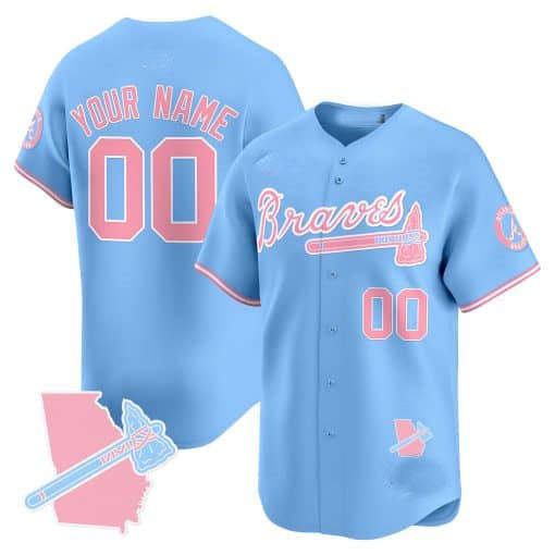 Custom A.Braves Bubblegum Pink Vapor Premier Limited Jersey¨C All Stitched Baseball Jerseys