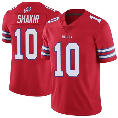 B.Bills #10 Khalil Shakir Player Vapor F.U.S.E. Limited Red Football Jerseys