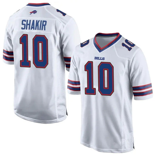 B.Bills #10 Khalil Shakir Player White Home Game Football Jerseys
