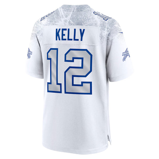 B.Bills #12 Jim Kelly Player White Rivalries Collection Game Football Jerseys