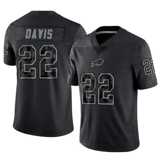 B.Bills #22 Ray Davis Player Black RFLCTV Limited Football Jerseys