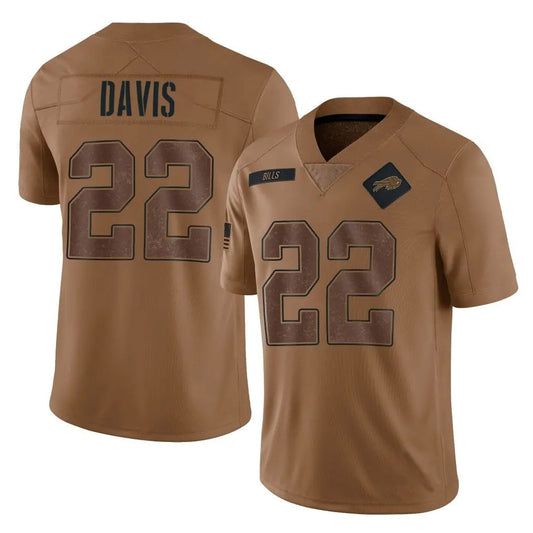 B.Bills #22 Ray Davis Player Brown Salute To Service Limited Football Jerseys