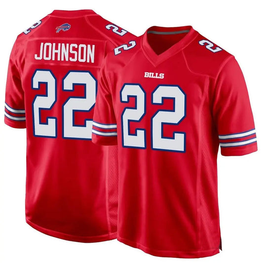 B.Bills #22 Ray Davis Player Red Home Game Football Jerseys