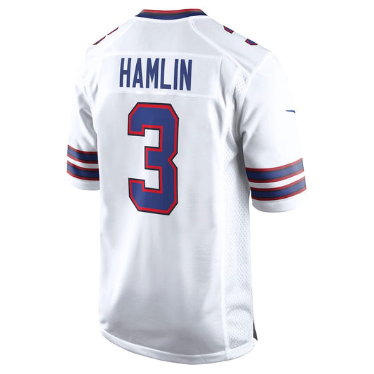 B.Bills #3 Damar Hamlin Player White Home Game Football Jerseys