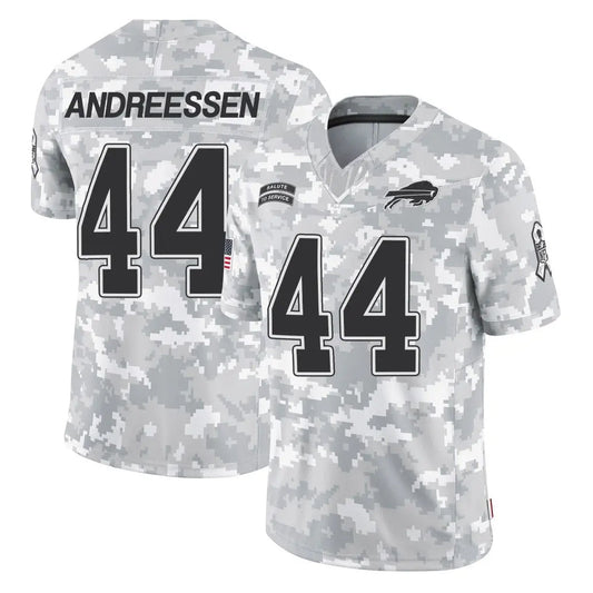B.Bills #44 Joe Andreessen Player Arctic Camo Salute to Service Limited Football Jerseys
