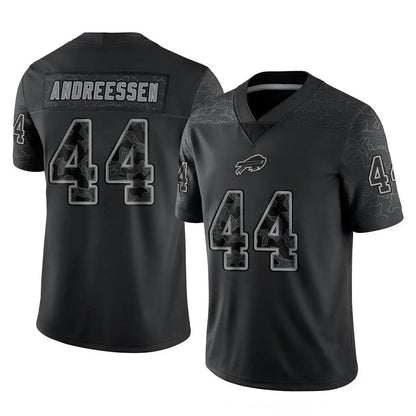 B.Bills #44 Joe Andreessen Player Black RFLCTV Limited Football Jerseys