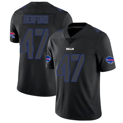 B.Bills #47 Christian Benford Player Limited Black Impact Football Jerseys