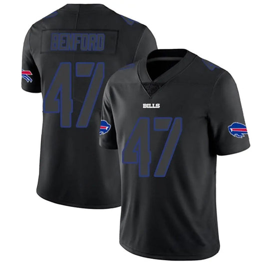B.Bills #47 Christian Benford Player Limited Black Impact Football Jerseys