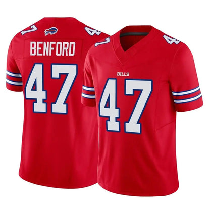 B.Bills #47 Christian Benford Player Red Vapor F.U.S.E. Limited Football Jerseys
