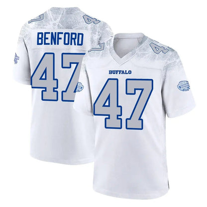 B.Bills #47 Christian Benford Player White Rivalries Collection Limited Football Jerseys