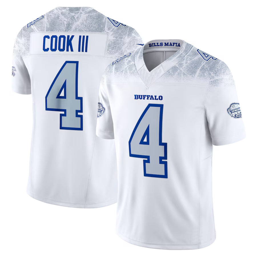 B.Bills #4 James Cook III Player White Rivalries Collection Vapor Limited Football Jerseys