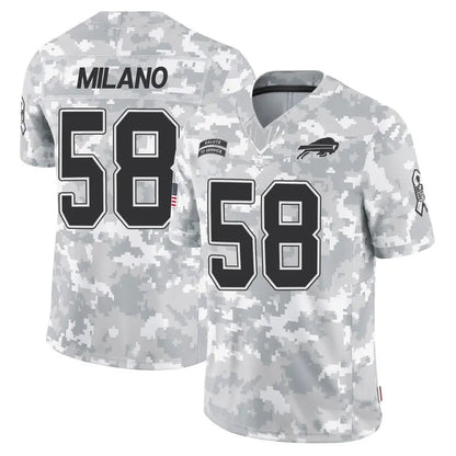 B.Bills #58 Matt Milano Player Arctic Camo Salute to Service Limited Football Jerseys
