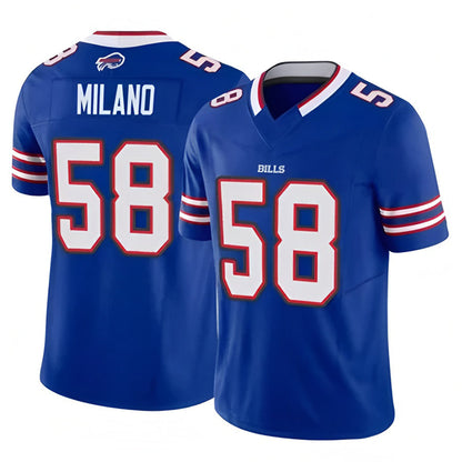 B.Bills #58 Matt Milano Player Vapor F.U.S.E. Limited Royal Football Jerseys