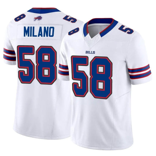B.Bills #58 Matt Milano Player Vapor F.U.S.E. Limited White Football Jerseys