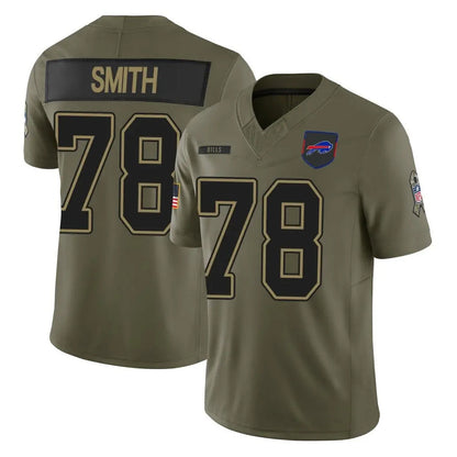 B.Bills #78 Bruce Smith Player Salute to Service Vapor F.U.S.E. Limited Football Jerseys