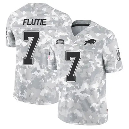 B.Bills #7 Doug Flutie Player Arctic Camo Salute to Service Limited Football Jerseys