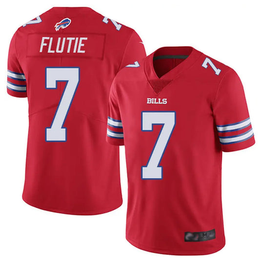 B.Bills #7 Doug Flutie Player Red Vapor Limited Football Jerseys