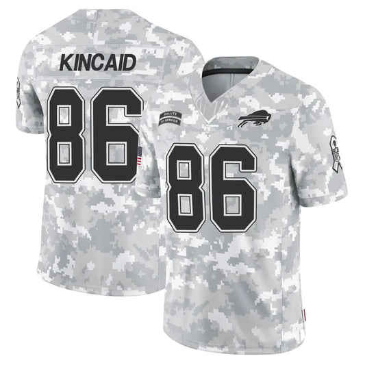 B.Bills #86 Dalton Kincaid Player Arctic Camo Salute to Service Limited Football Jerseys