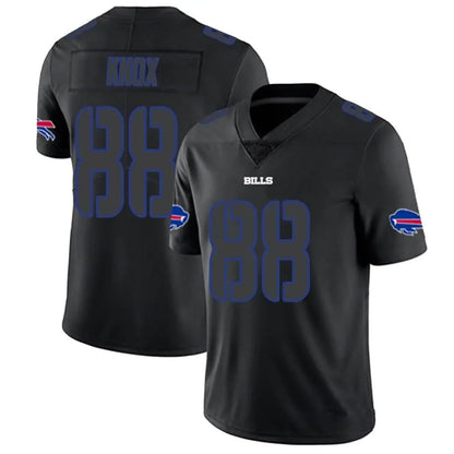 B.Bills #88 Dawson Knox Player Limited Black Impact Football Jerseys