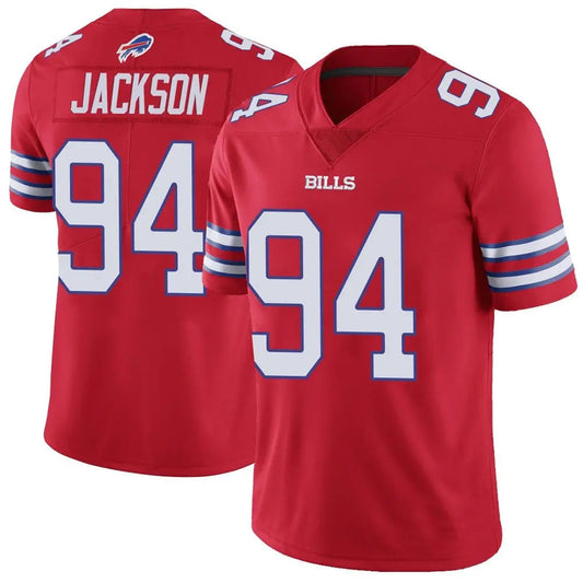 B.Bills #94 Landon Jackson Player Vapor F.U.S.E. Limited Red Football Jerseys