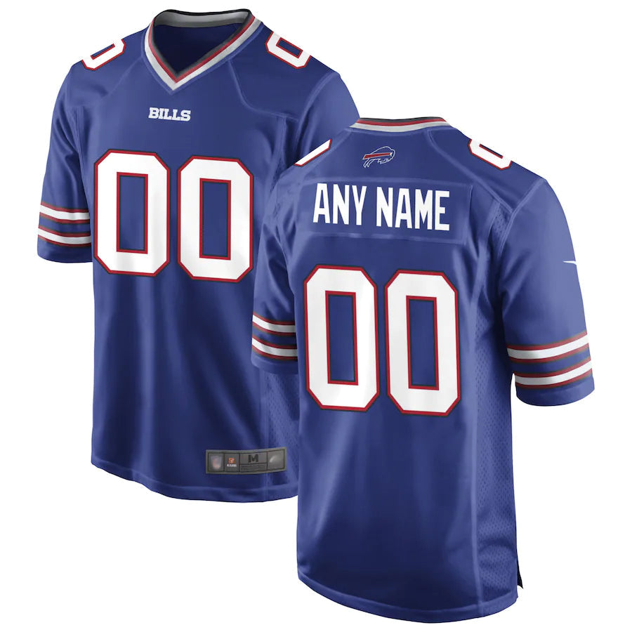 B.Bills Replica Home Game Football Jerseys - Royal - Custom