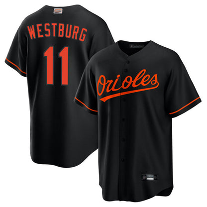 B.Orioles #11 Jordan Westburg Player Black Replica Game Baseball Jerseys