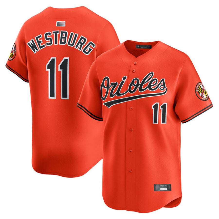 B.Orioles #11 Jordan Westburg Player Orange Limited Home Game Baseball Jerseys
