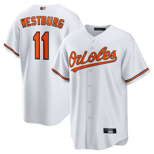 B.Orioles #11 Jordan Westburg Player White Home Replica Baseball Jerseys
