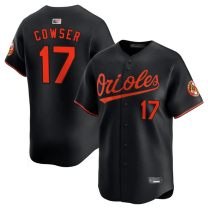 B.Orioles #17 Colton Cowser Player Black Home Replica Baseball Jerseys