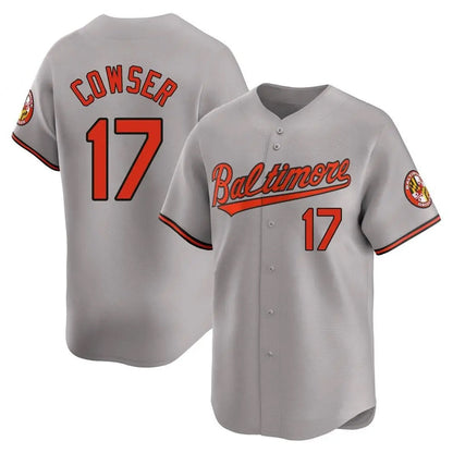 B.Orioles #17 Colton Cowser Player Home Limited Gray Baseball Jerseys