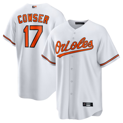 B.Orioles #17 Colton Cowser Player White Home Replica Baseball Jerseys