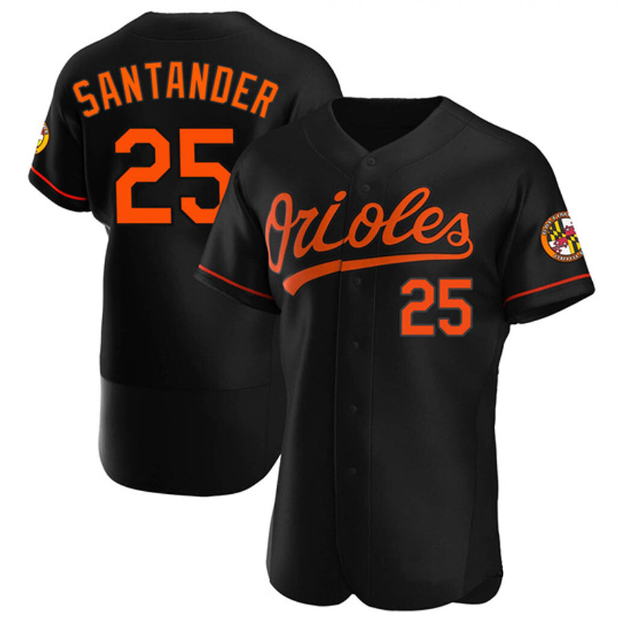 B.Orioles #25 Anthony Santander Player Black Limited Elite Game Baseball Jerseys