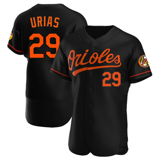 B.Orioles #29 Ram¨®n Ur¨ªas Player Black Home Replica Elite Baseball Jerseys