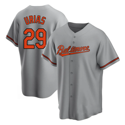 B.Orioles #29 Ram¨®n Ur¨ªas Player Gray Home Replica Baseball Jerseys